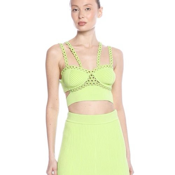 Simkhai Green Liana Cutout Crop Top